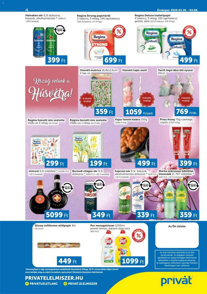 PRIVÁT PRIVÁT akciós újság 4 oldal