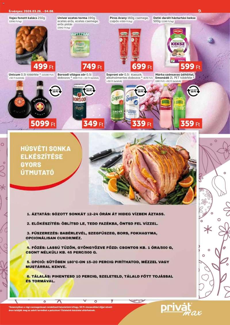 PRIVÁT PRIVÁT Aktuális szórólap MAX 9 oldal