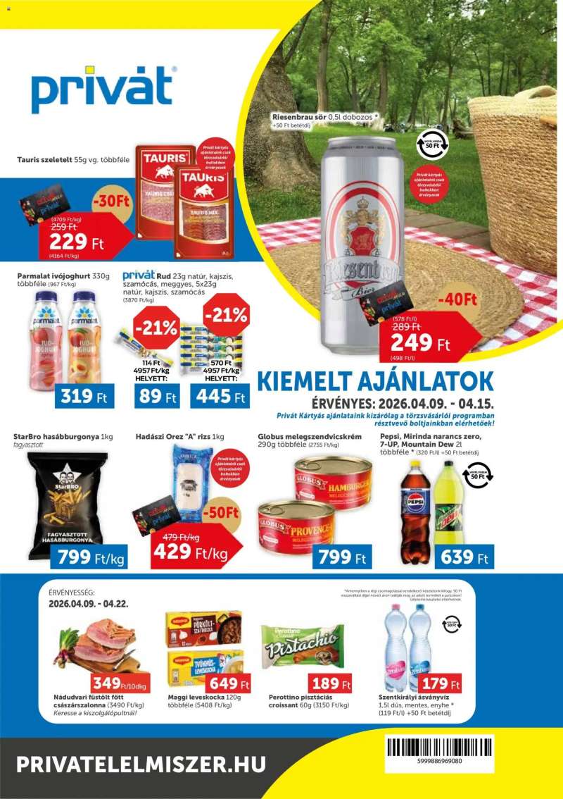 PRIVÁT PRIVÁT akciós újság 1 oldal