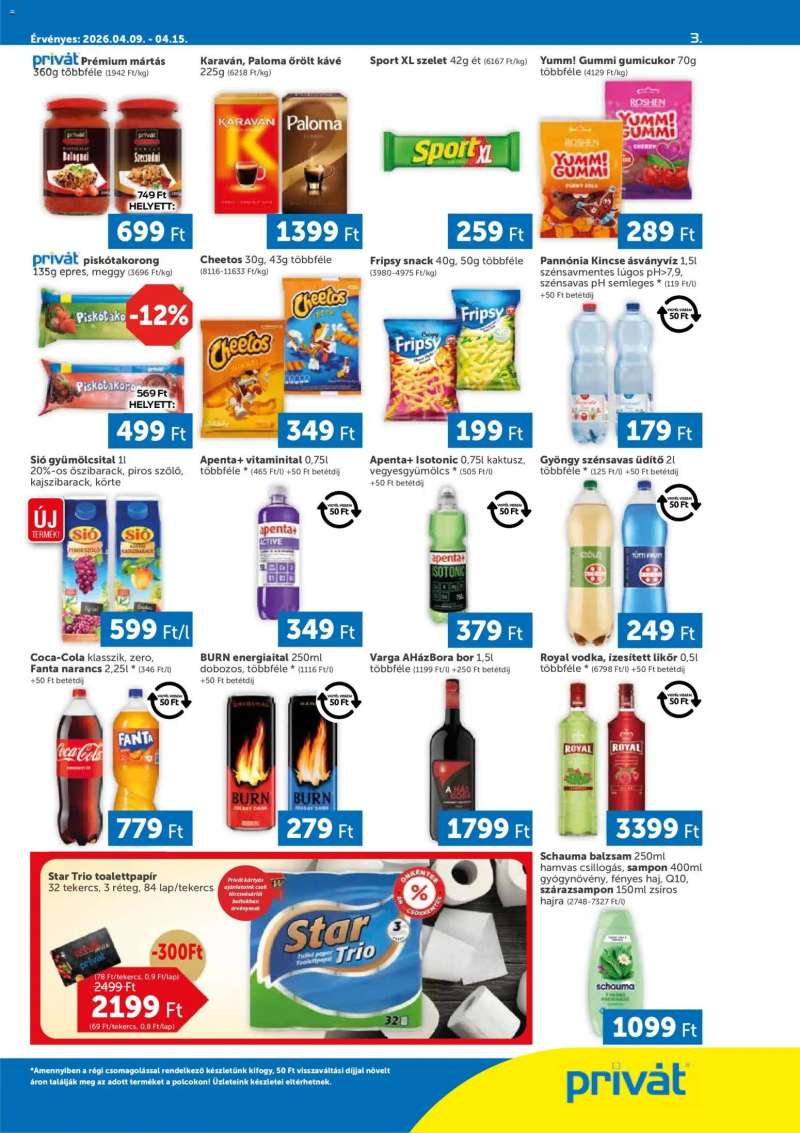 PRIVÁT PRIVÁT akciós újság 3 oldal