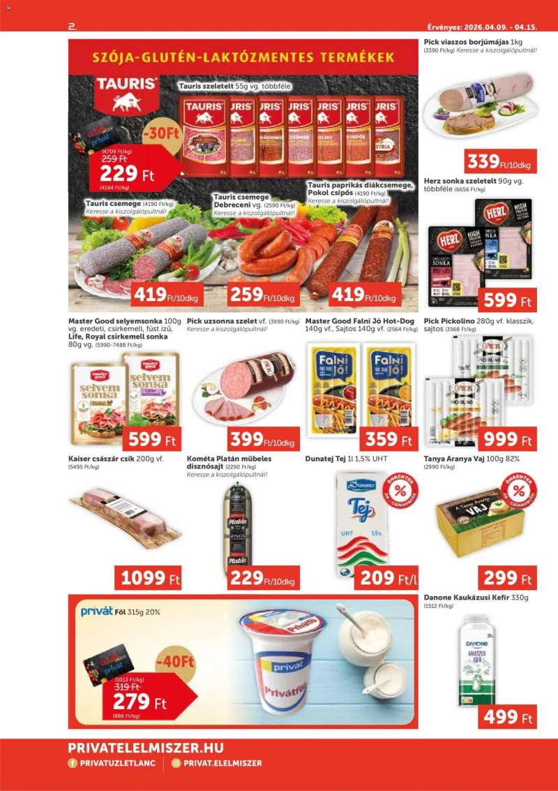 PRIVÁT PRIVÁT Aktuális szórólap MAX 2 oldal