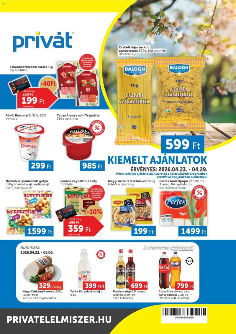 PRIVÁT PRIVÁT akciós újság 1 oldal