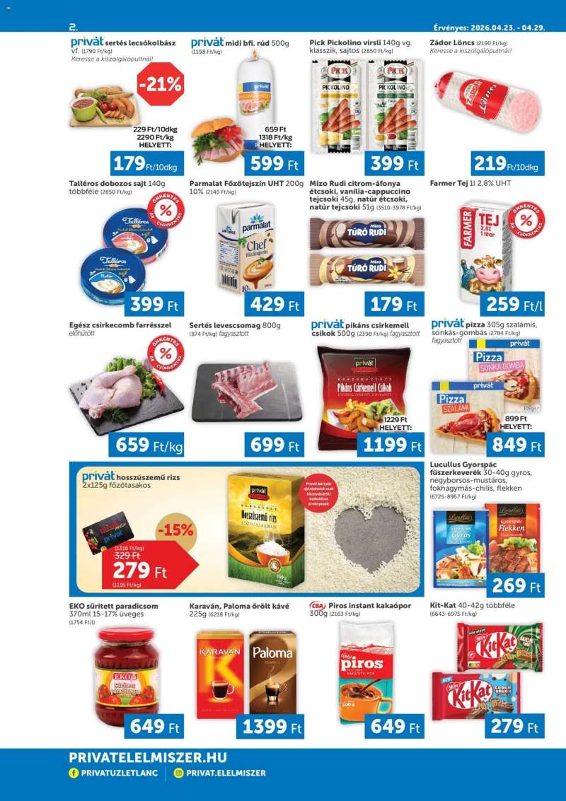 PRIVÁT PRIVÁT akciós újság 2 oldal