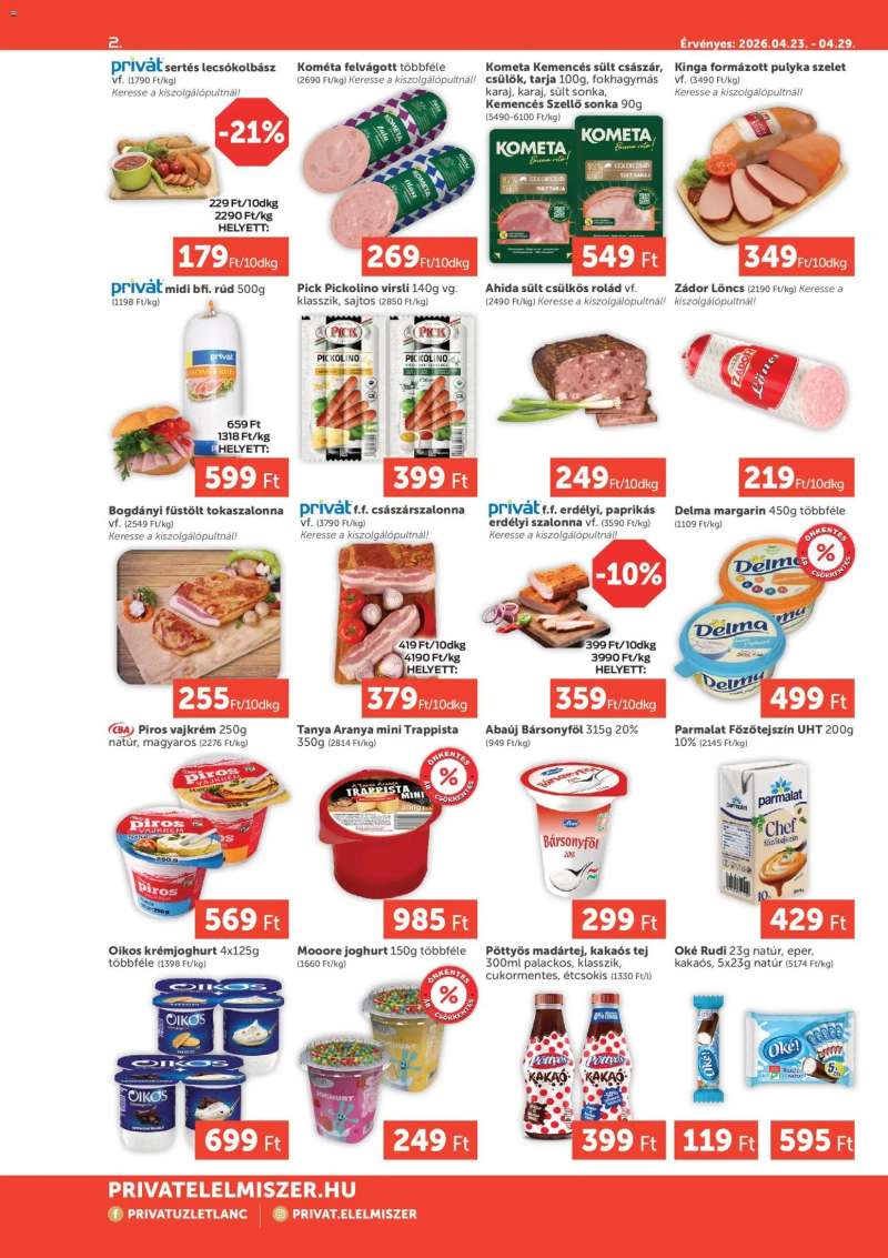 PRIVÁT PRIVÁT Aktuális szórólap MAX 2 oldal