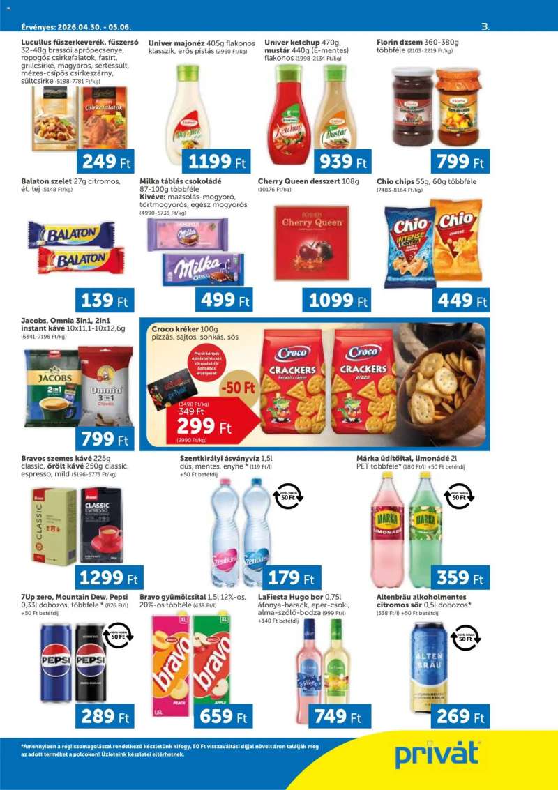 PRIVÁT PRIVÁT akciós újság 3 oldal
