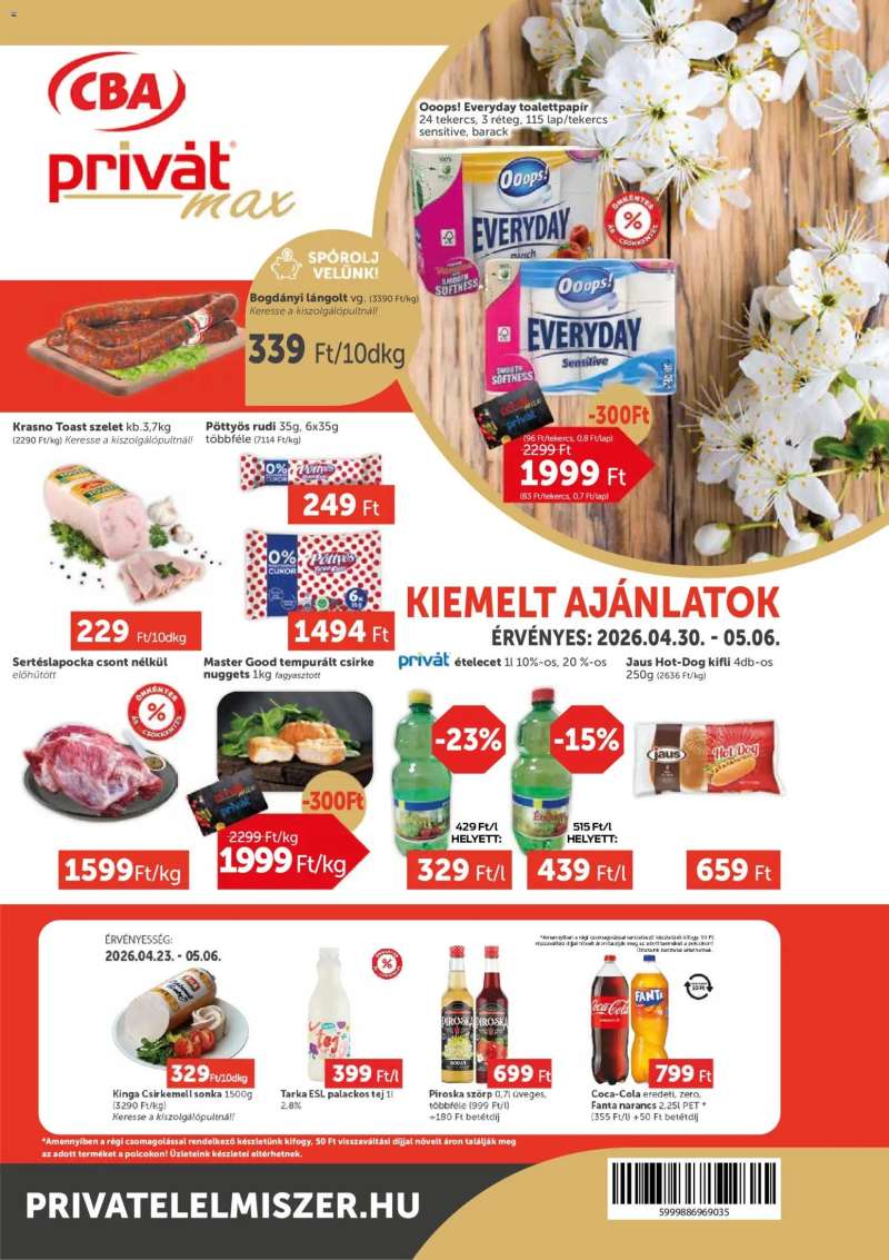 PRIVÁT PRIVÁT Aktuális szórólap MAX 1 oldal