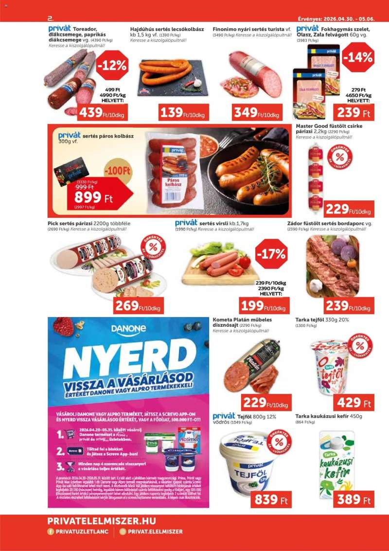 PRIVÁT PRIVÁT Aktuális szórólap MAX 2 oldal