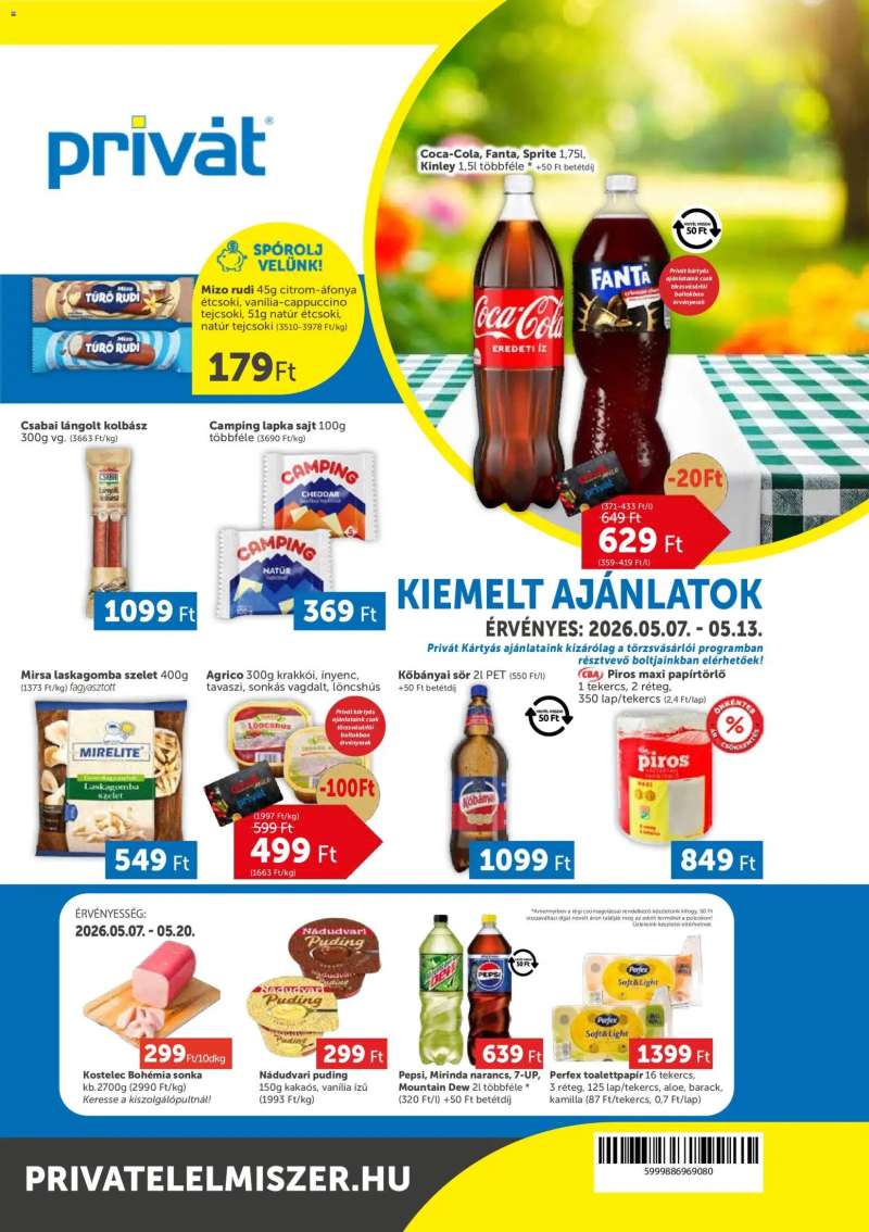 PRIVÁT PRIVÁT akciós újság 1 oldal