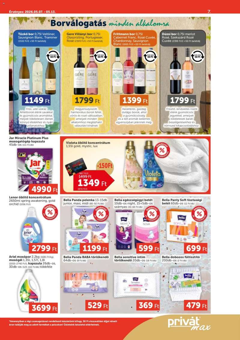 PRIVÁT PRIVÁT Aktuális szórólap MAX 7 oldal