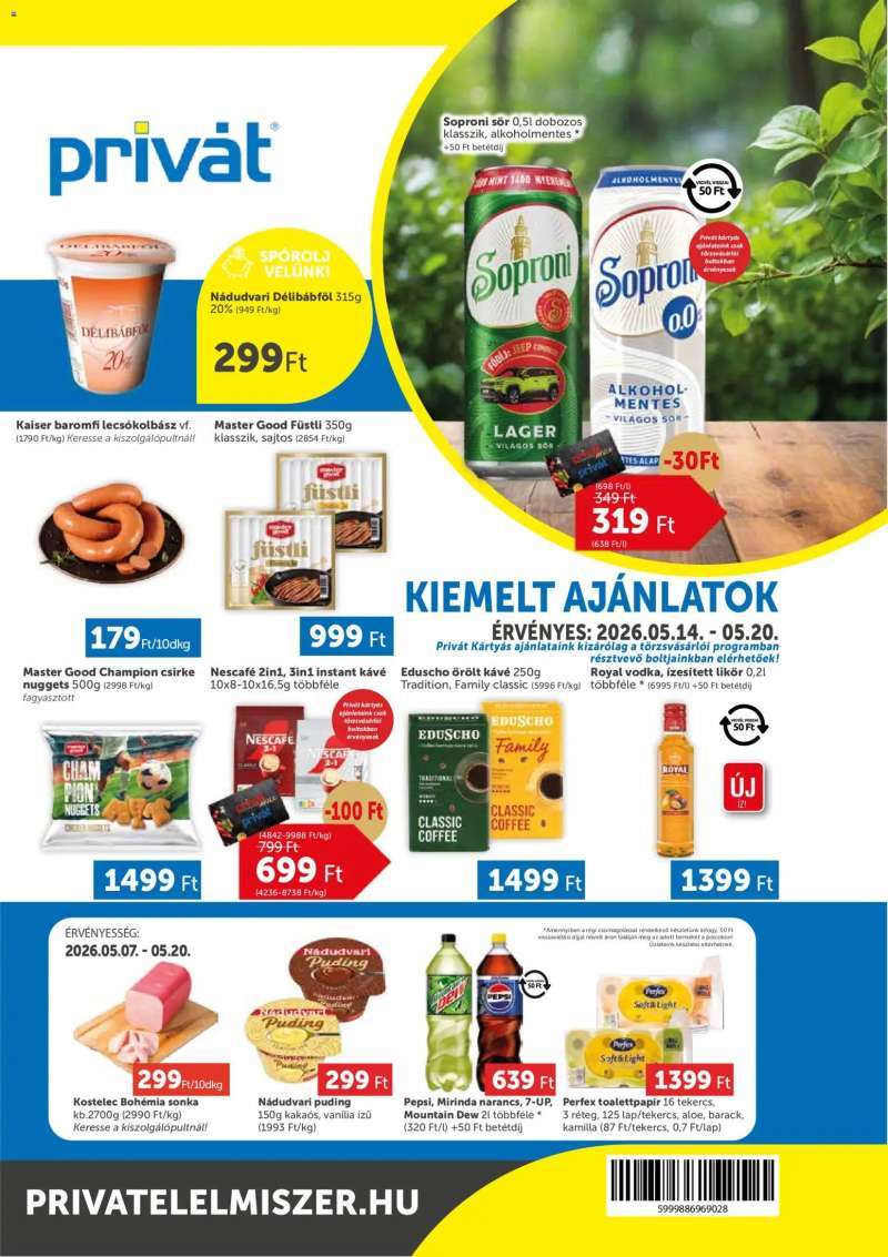 PRIVÁT PRIVÁT akciós újság 1 oldal