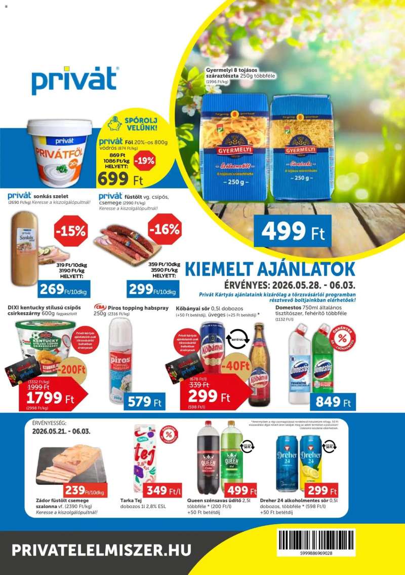 PRIVÁT PRIVÁT akciós újság 1 oldal