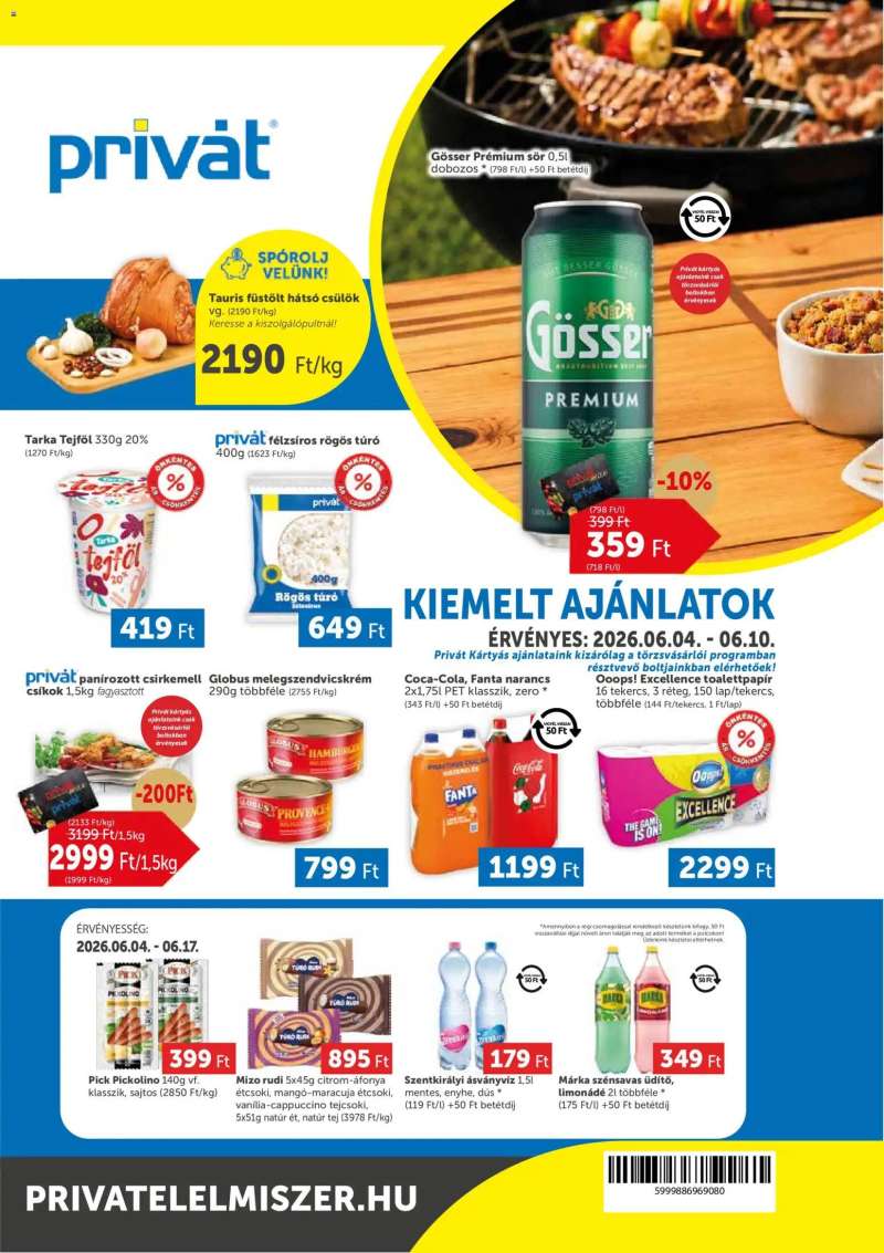 PRIVÁT PRIVÁT akciós újság 1 oldal