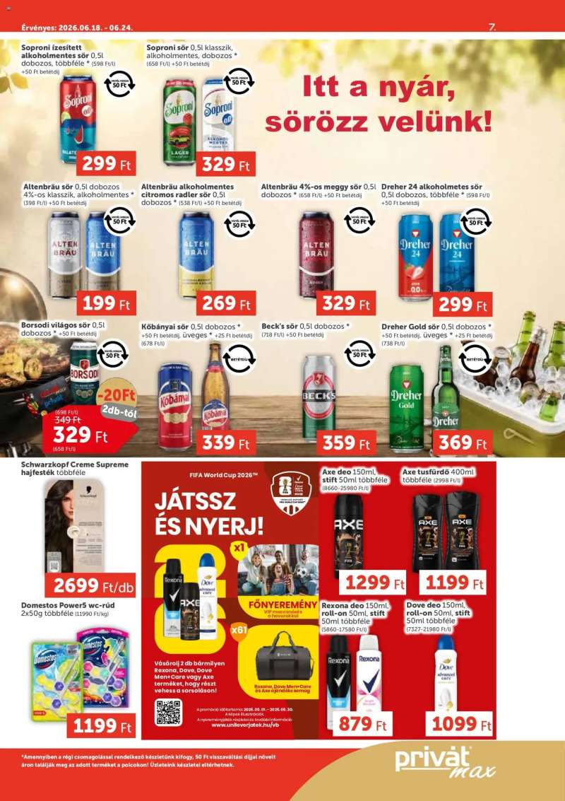 PRIVÁT PRIVÁT Aktuális szórólap MAX 7 oldal