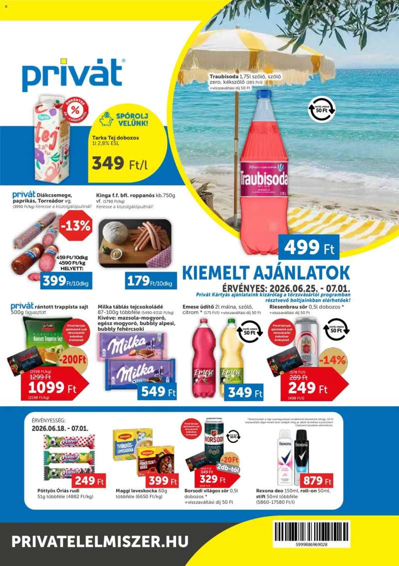 PRIVÁT PRIVÁT akciós újság 1 oldal