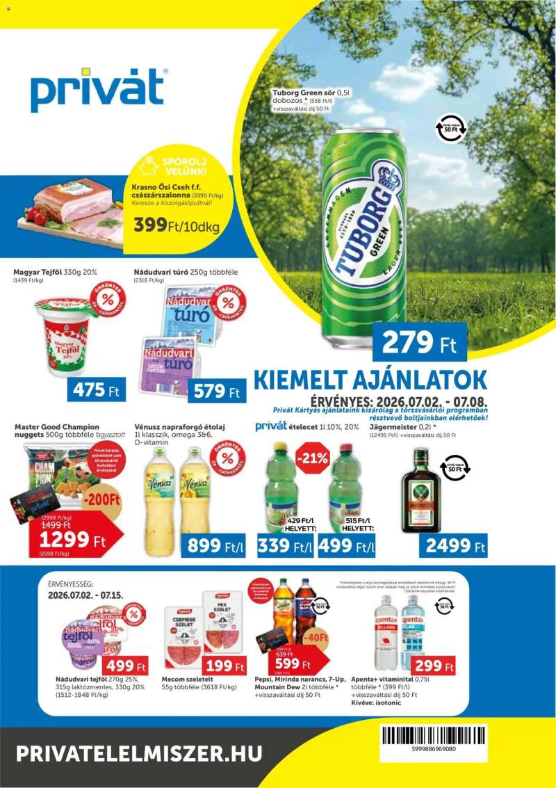 PRIVÁT PRIVÁT akciós újság 1 oldal