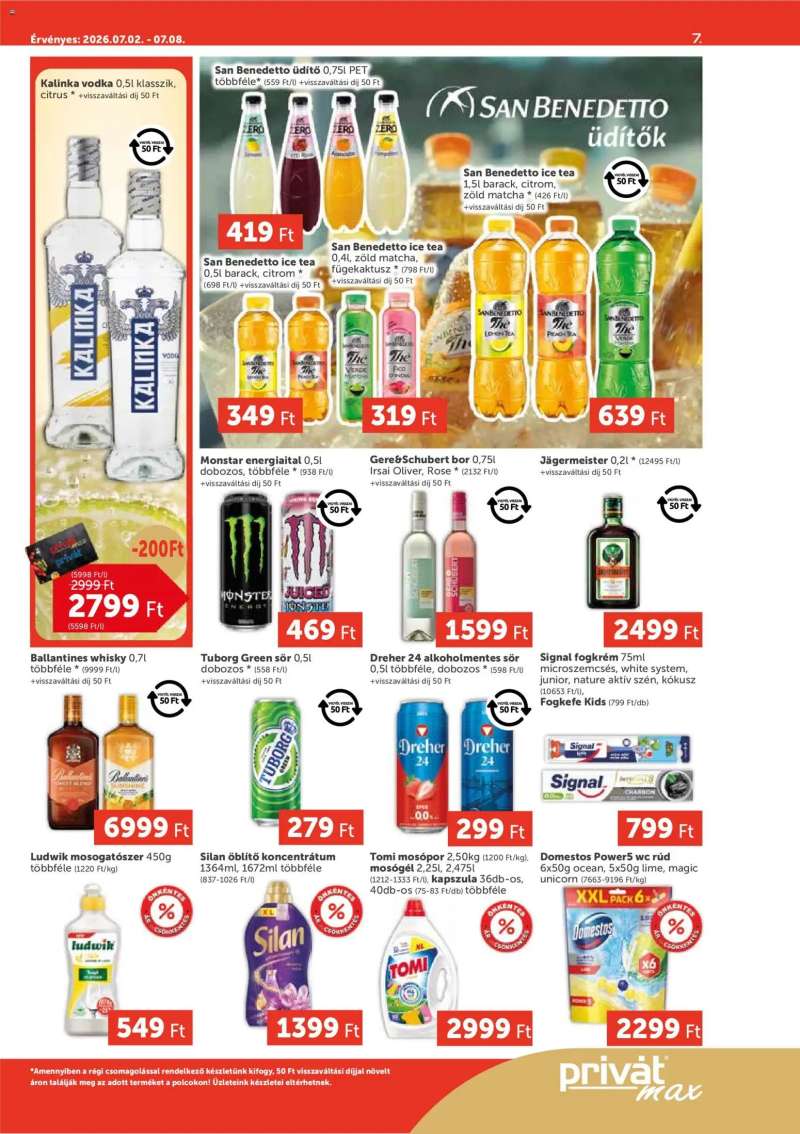 PRIVÁT PRIVÁT Aktuális szórólap MAX 7 oldal