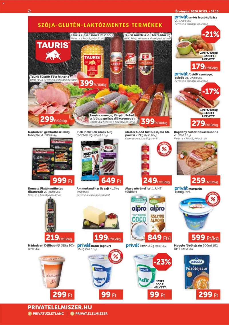 PRIVÁT PRIVÁT Aktuális szórólap MAX 2 oldal