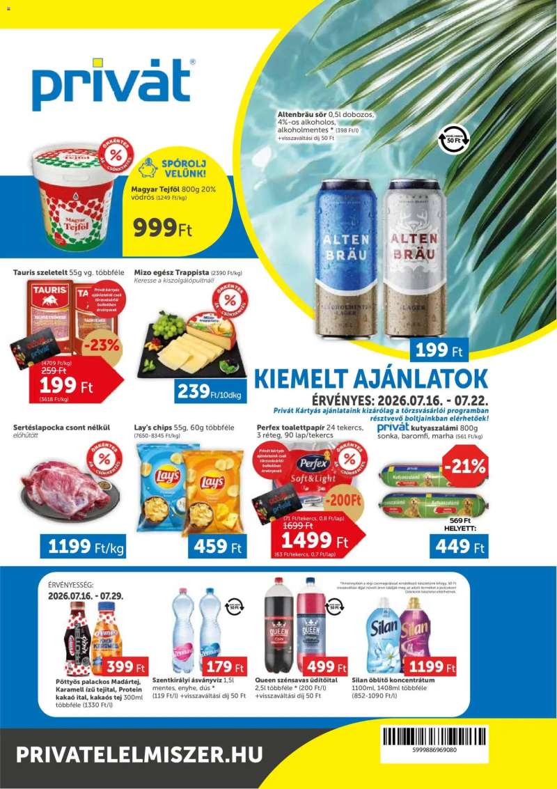 PRIVÁT PRIVÁT akciós újság 1 oldal