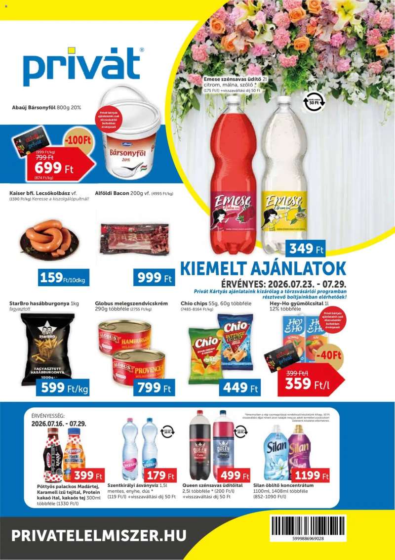 PRIVÁT PRIVÁT akciós újság 1 oldal