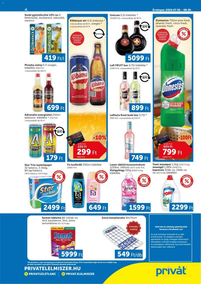 PRIVÁT PRIVÁT akciós újság 4 oldal