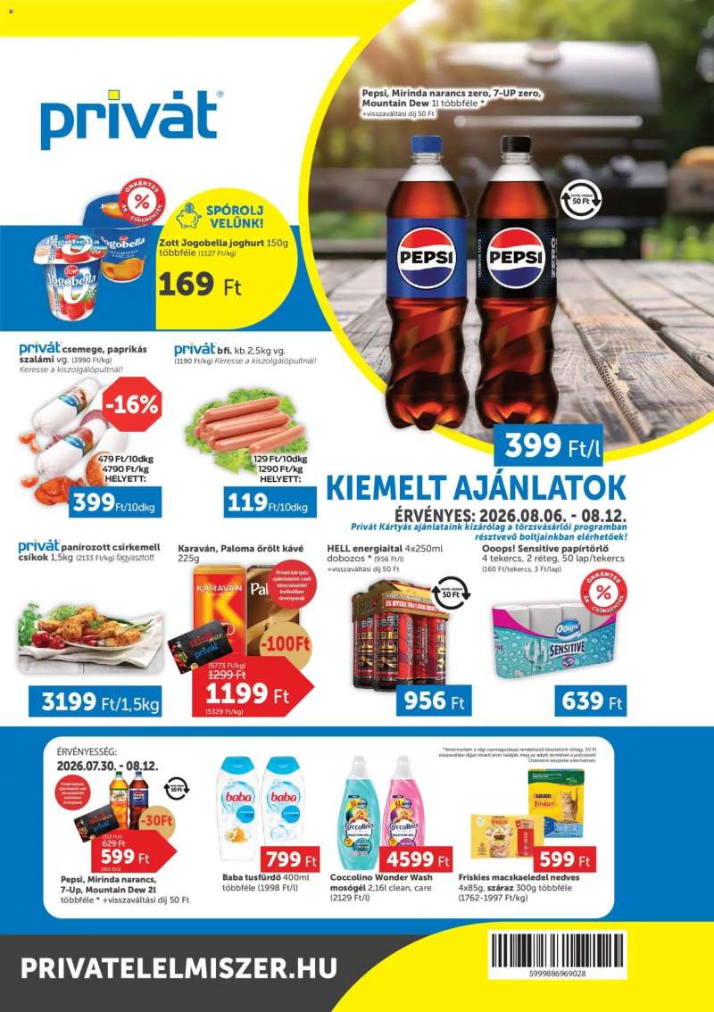 PRIVÁT PRIVÁT akciós újság 1 oldal
