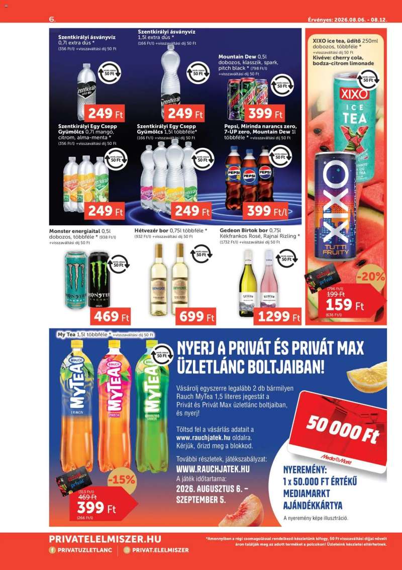 PRIVÁT PRIVÁT Aktuális szórólap MAX 6 oldal