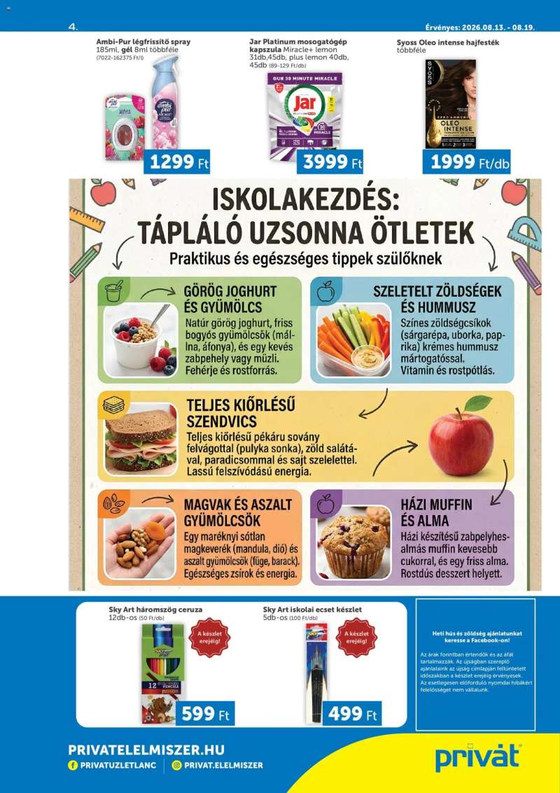 PRIVÁT PRIVÁT akciós újság 4 oldal