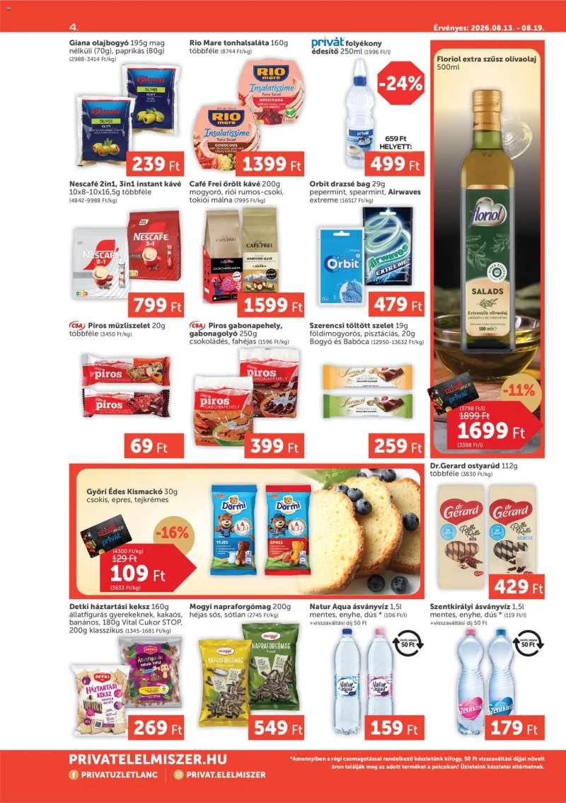 PRIVÁT PRIVÁT Aktuális szórólap MAX 4 oldal