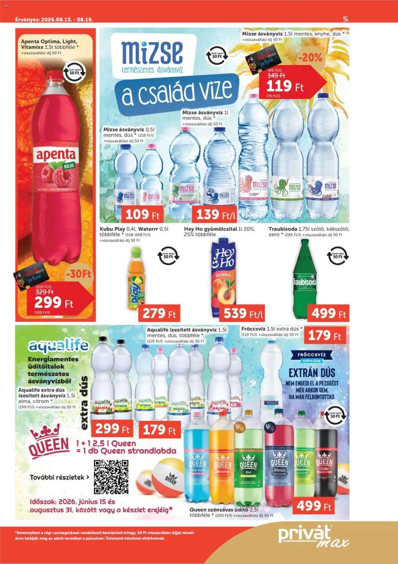 PRIVÁT PRIVÁT Aktuális szórólap MAX 5 oldal
