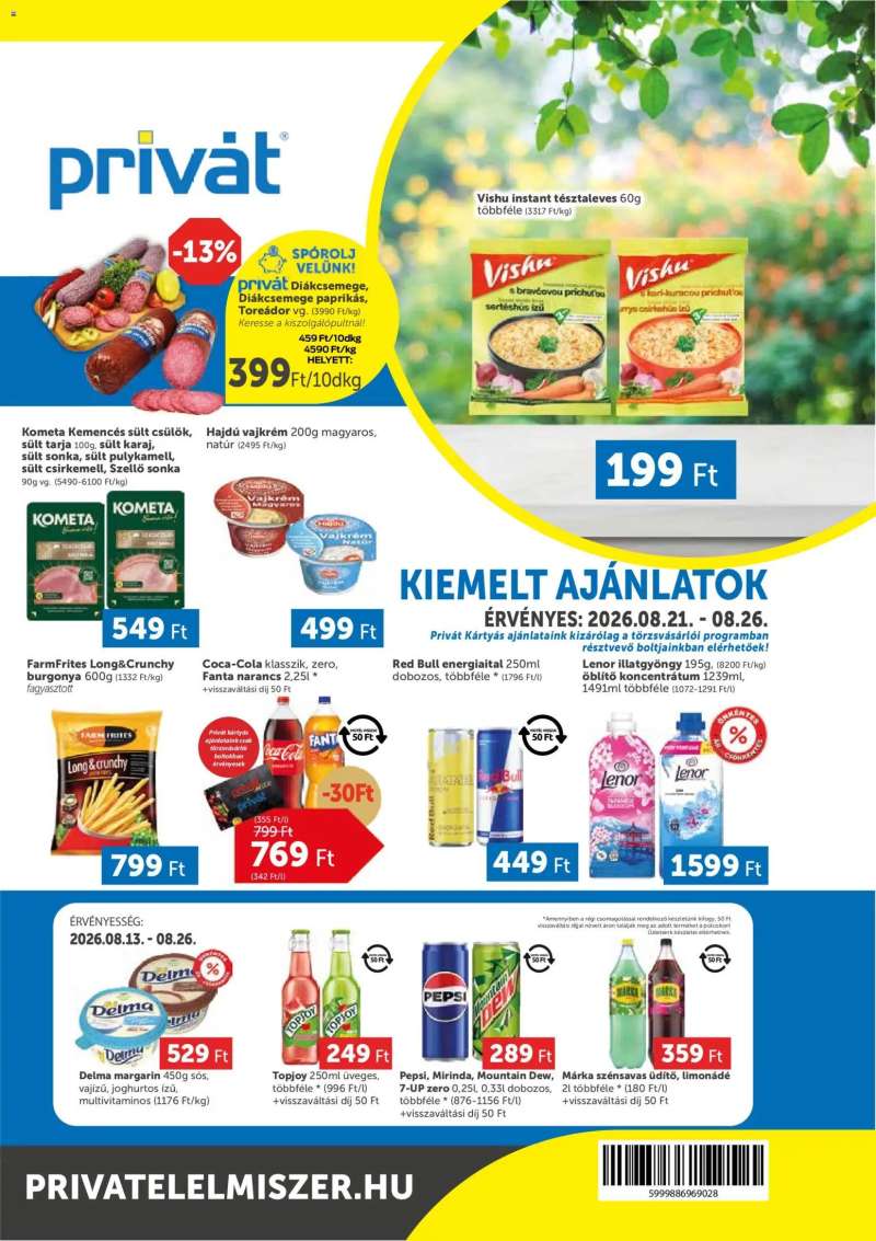 PRIVÁT PRIVÁT akciós újság 1 oldal