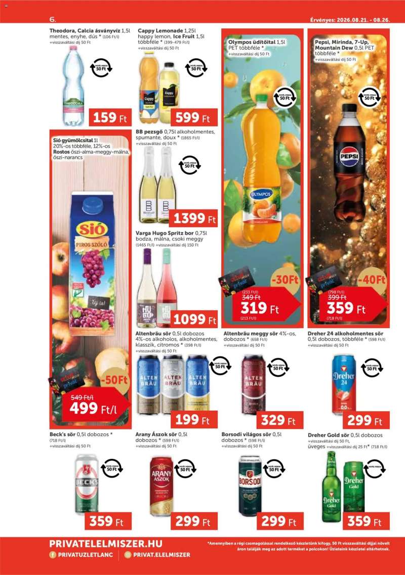 PRIVÁT PRIVÁT Aktuális szórólap MAX 6 oldal