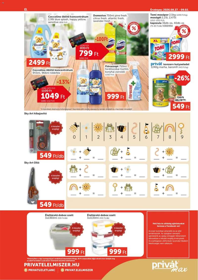 PRIVÁT PRIVÁT Aktuális szórólap MAX 8 oldal