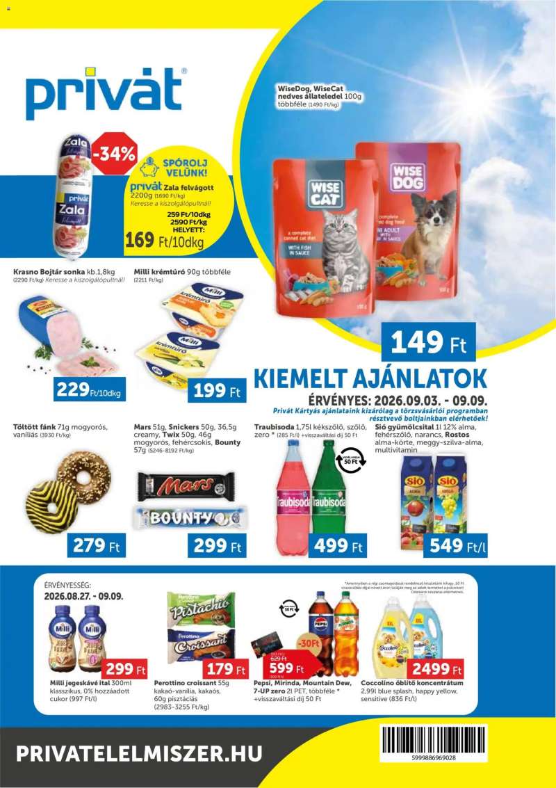 PRIVÁT PRIVÁT akciós újság 1 oldal