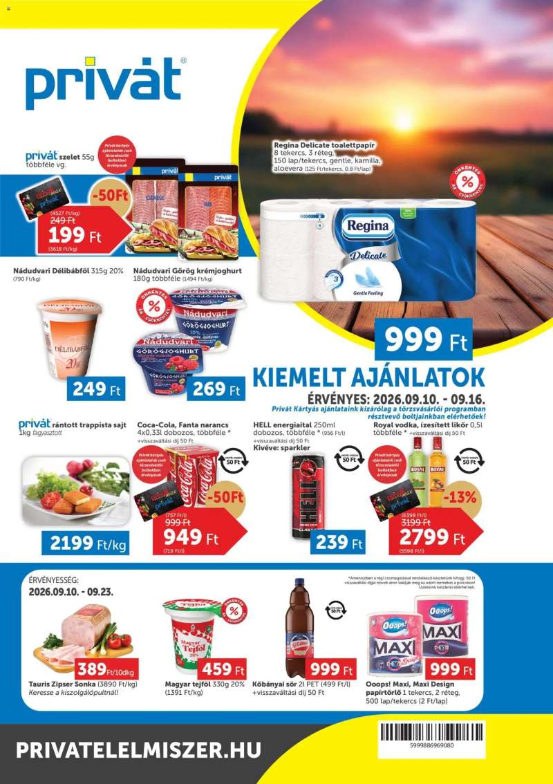 PRIVÁT PRIVÁT akciós újság 1 oldal