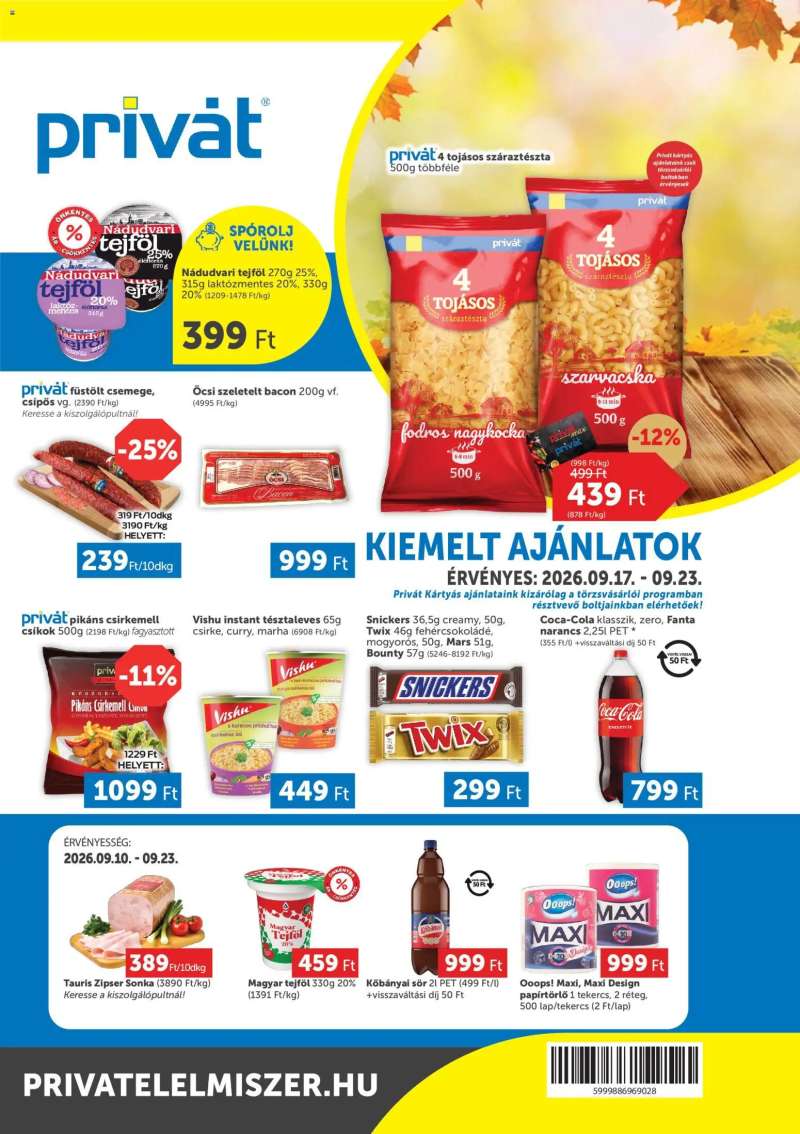 PRIVÁT PRIVÁT akciós újság 1 oldal