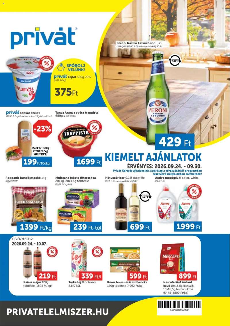 PRIVÁT PRIVÁT akciós újság 1 oldal