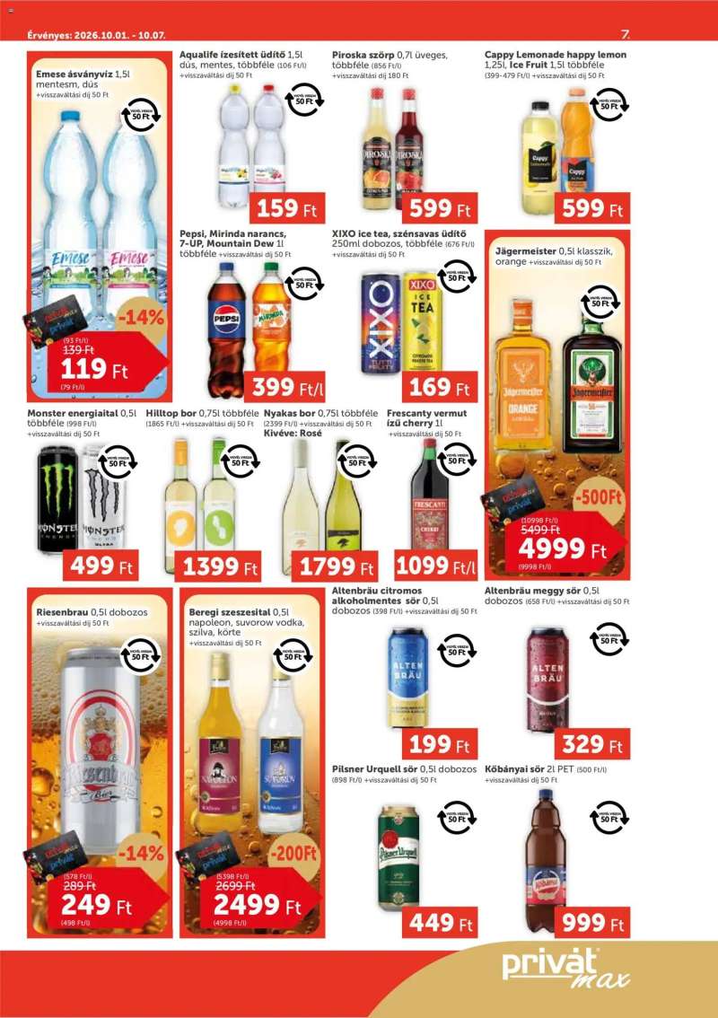 PRIVÁT PRIVÁT Aktuális szórólap MAX 7 oldal