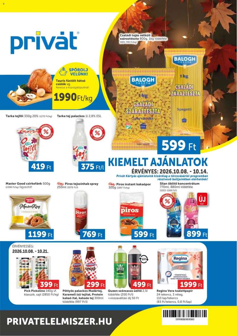 PRIVÁT PRIVÁT akciós újság 1 oldal