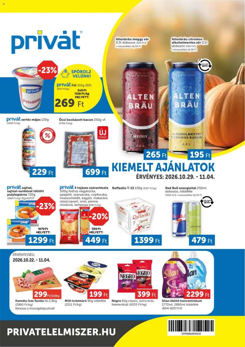 PRIVÁT PRIVÁT akciós újság 1 oldal