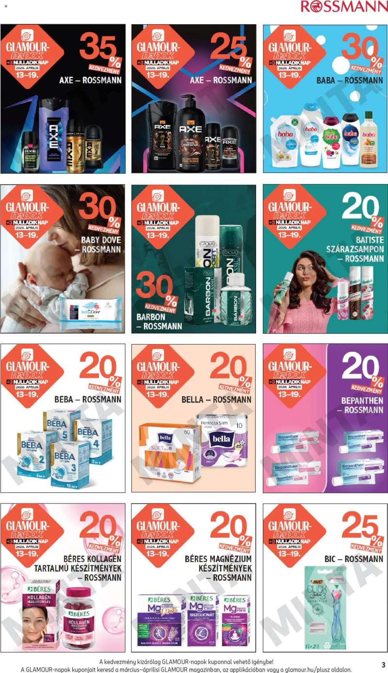 Rossmann Rossmann Glamour kuponfüzet 3 oldal