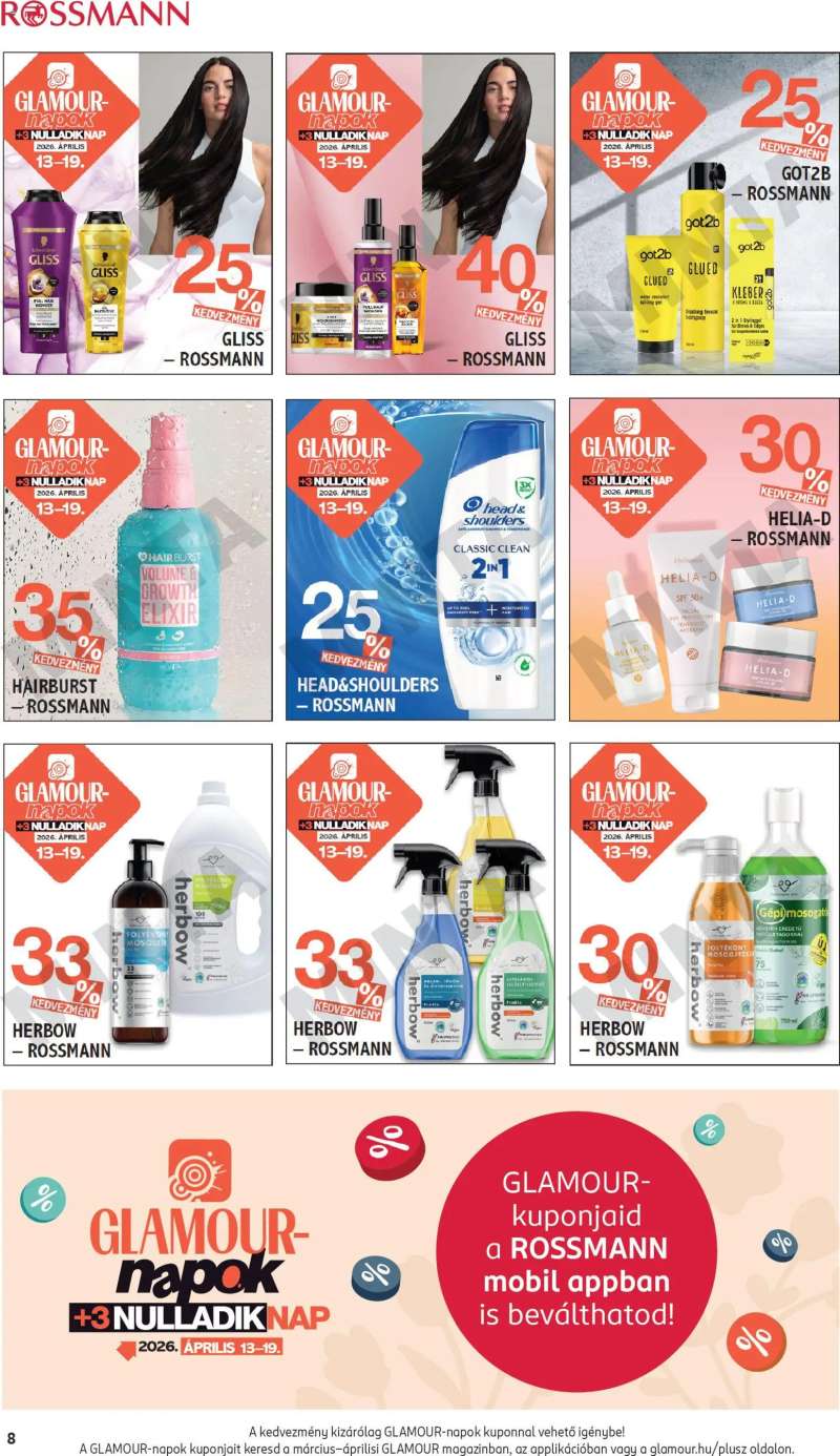 Rossmann Rossmann Glamour kuponfüzet 8 oldal