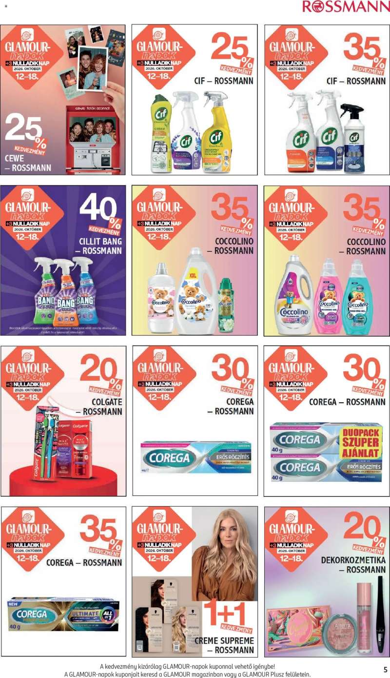 Rossmann Rossmann akciós újság Glamour-napok 5 oldal