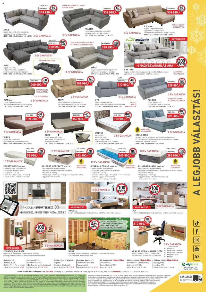 RS Bútor Akciós újság RS Bútor 2 oldal