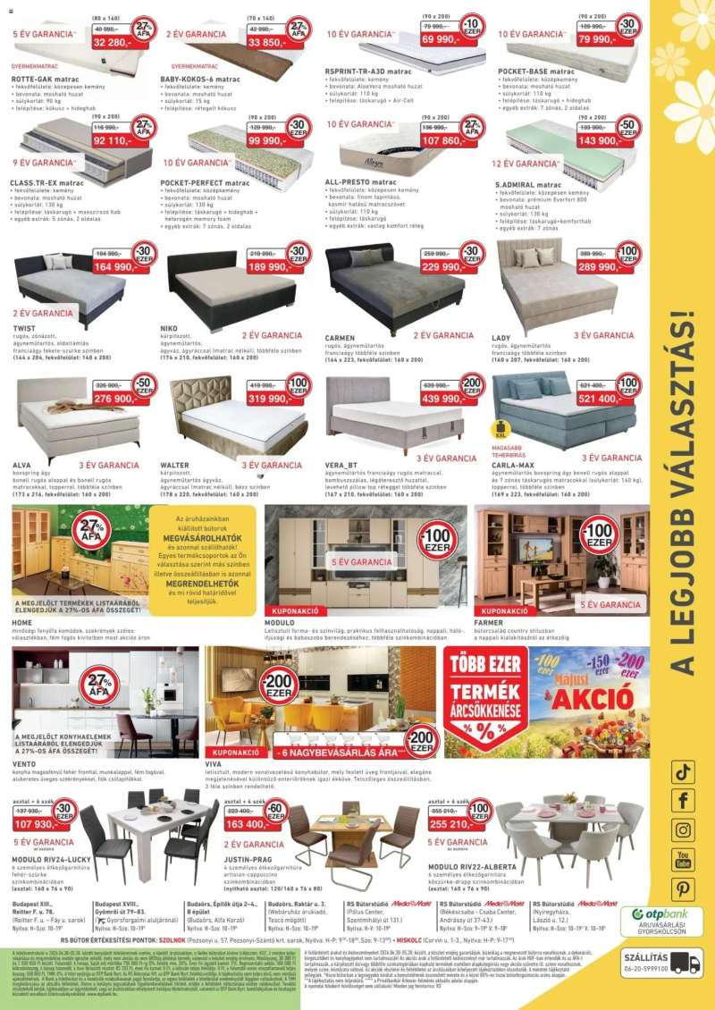 RS Bútor RS Bútor akciós újság 2 oldal