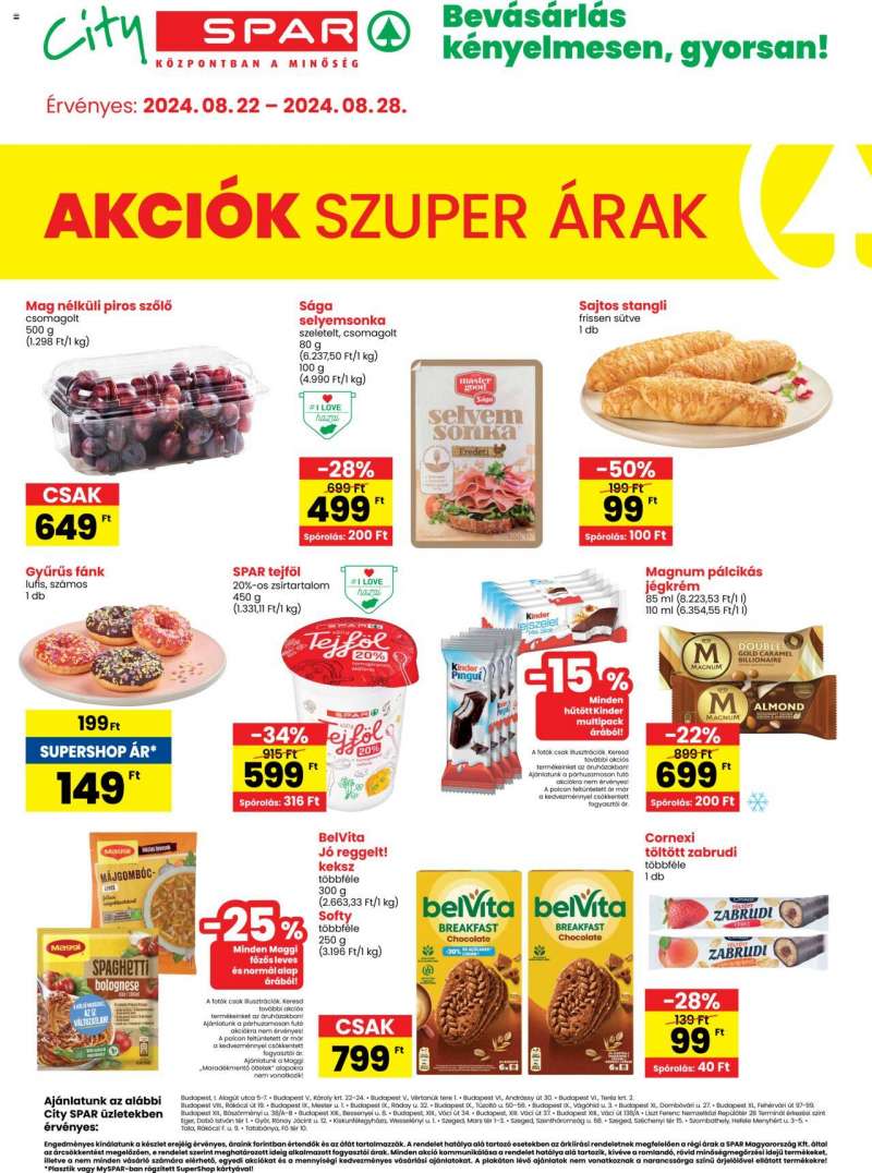 Spar City Spar szórólap 1 oldal