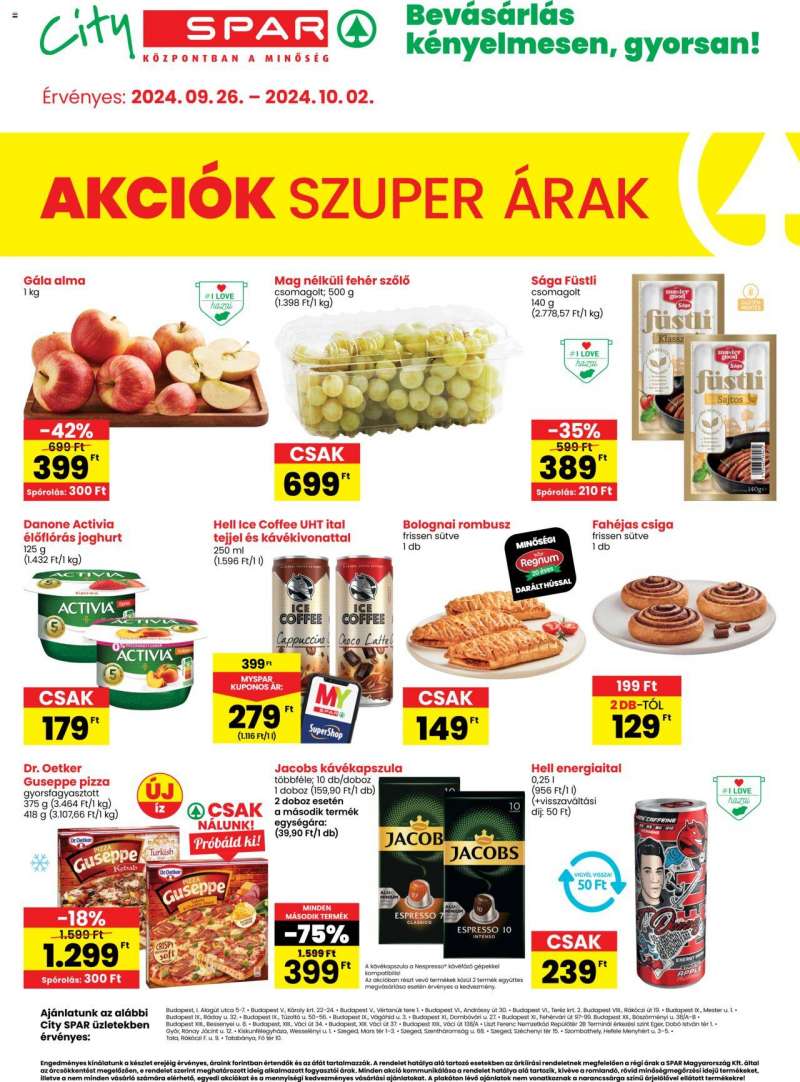 Spar City Spar szórólap 1 oldal