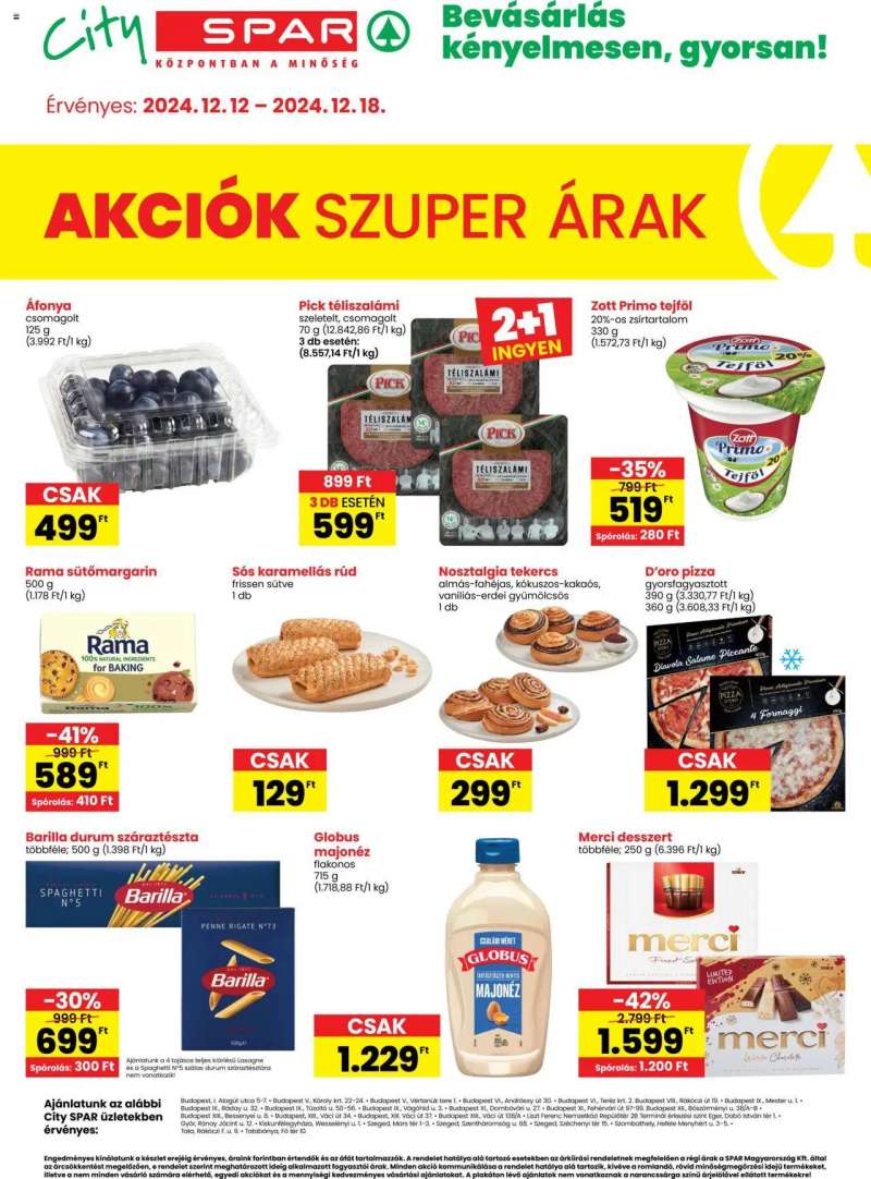 Spar City Spar szórólap 1 oldal