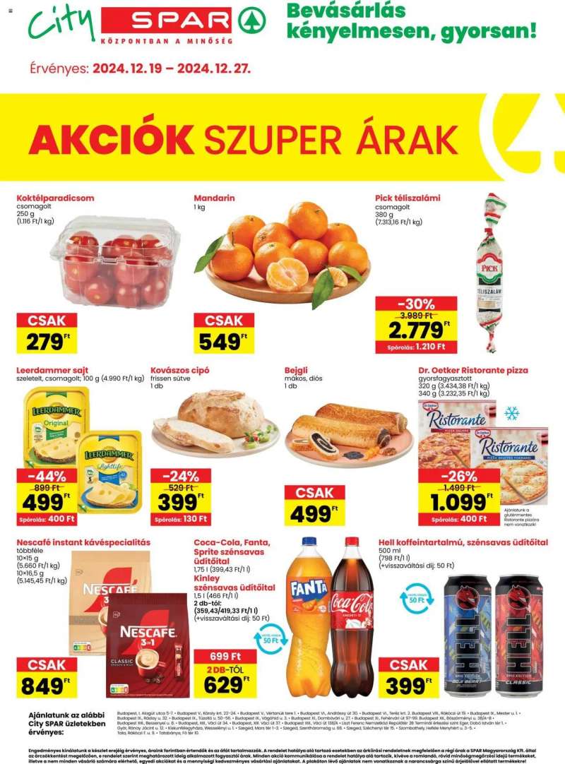 Spar City Spar szórólap 1 oldal