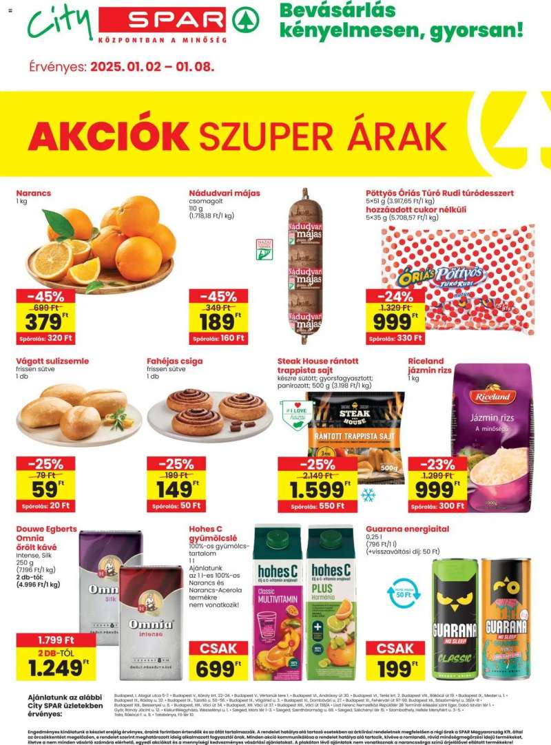 Spar City Spar szórólap 1 oldal