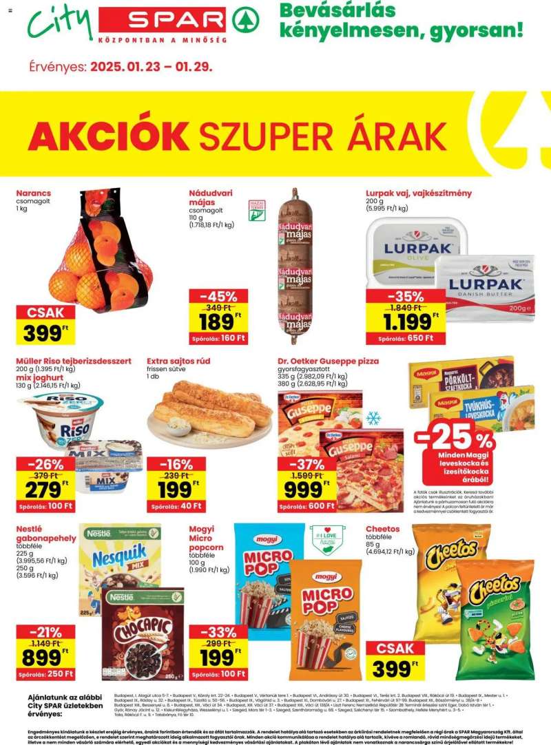 Spar City Spar szórólap 1 oldal